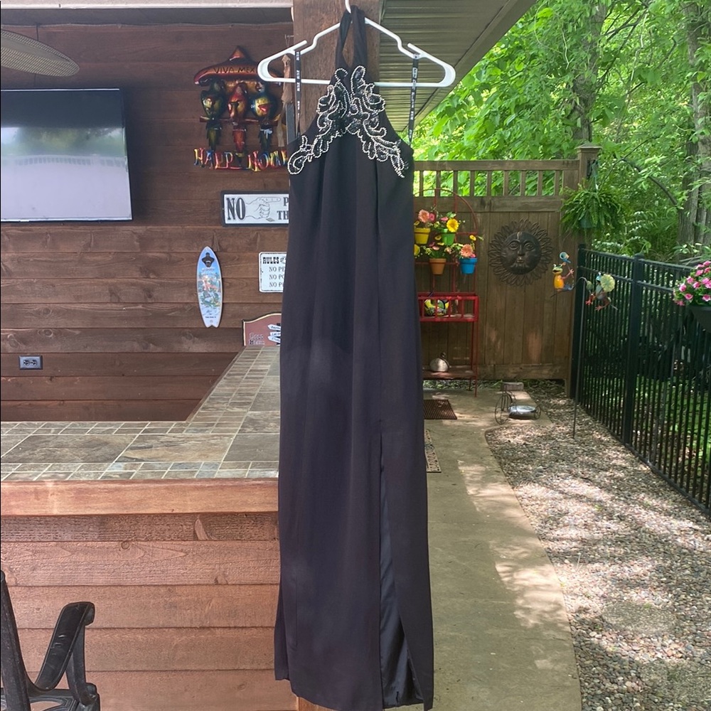 Elegant Black Halter Dress